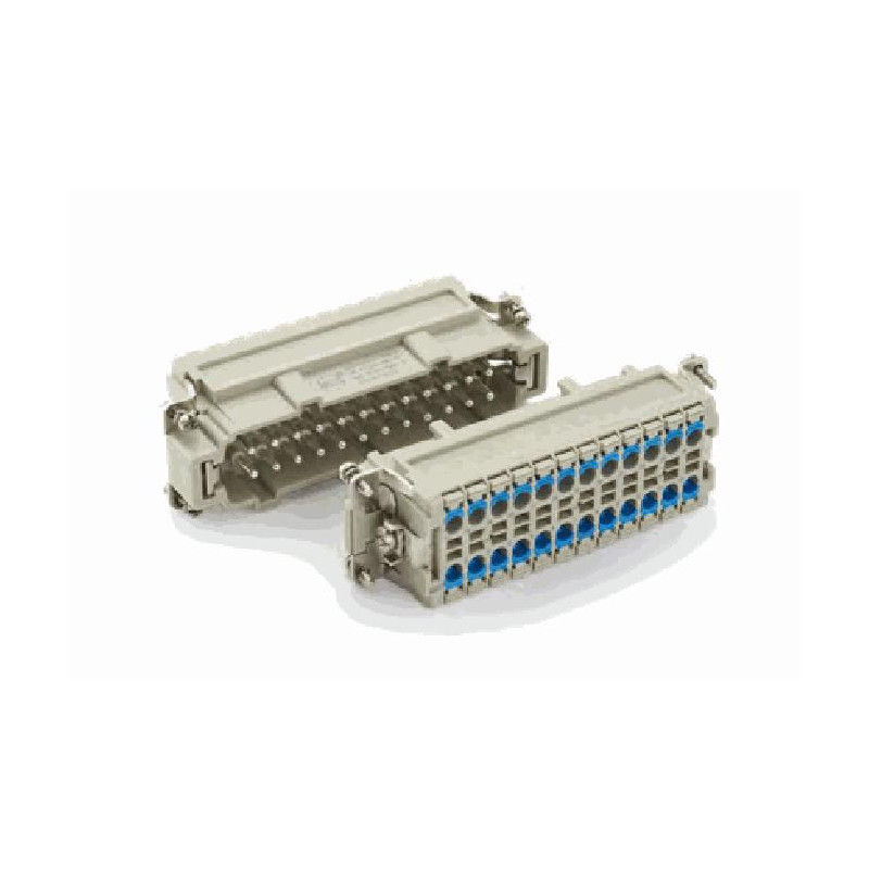 Insert HE, Quick Connection à ressort, mâle, 24 pin, 16A, Polycarbonate, 24B|48B 